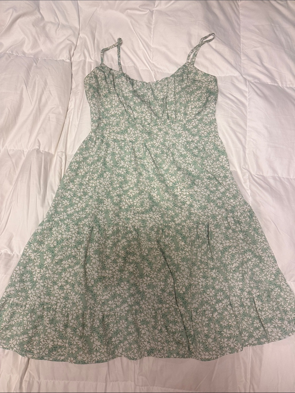 SHEIN Green Floral Mini Dress